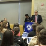 President Joel addressing the Beren campus student body. Photo credits:  Michal Aiash